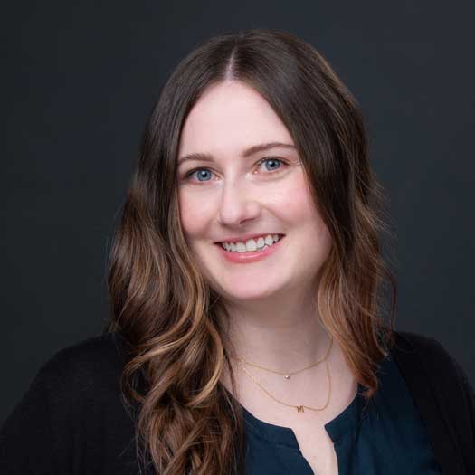 smiling woman with long hair