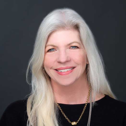 smiling woman with long hair