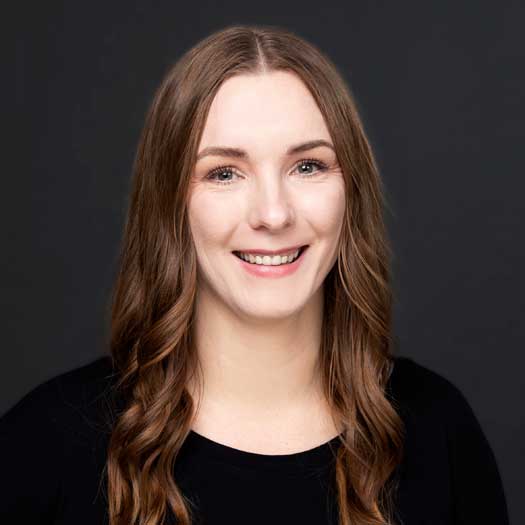 smiling woman with long hair