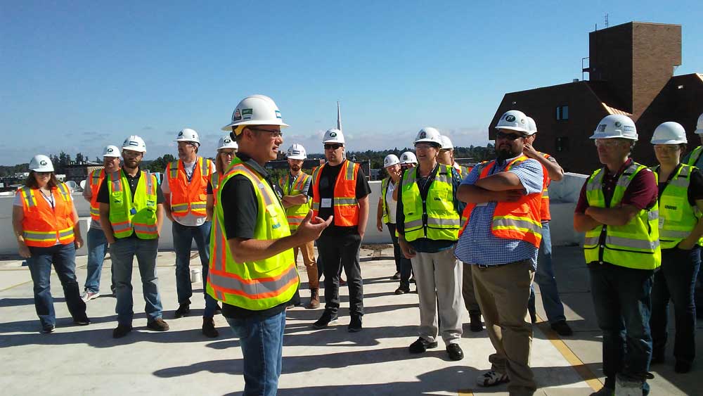 group of people wearing hardhats