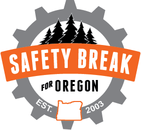 logo with trees and state of Oregon