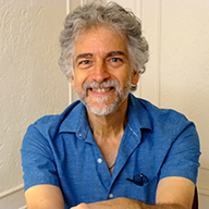 man in blue shirt
