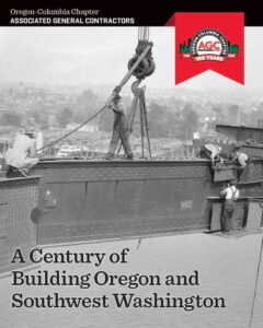 book cover showing men working on a beam