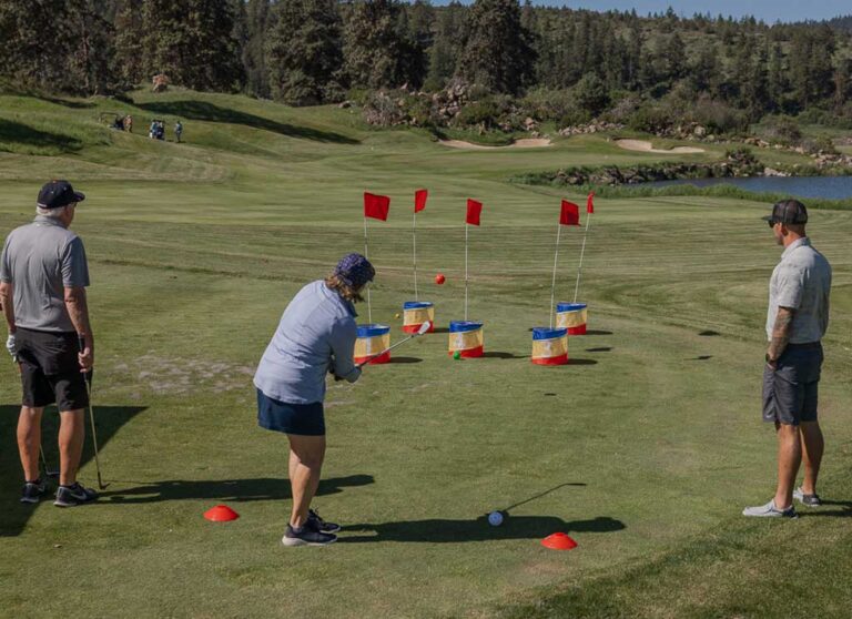 man playing a golf game